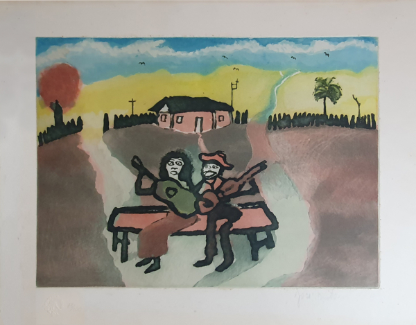 José Antonio da Silva - Gravura em Metal Aquarelada