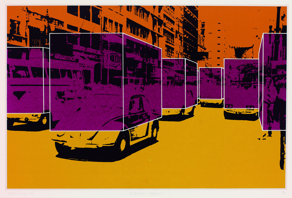 Reprodução da serigrafia DESTRUTURA URBANA 4 de Regina Silveira.