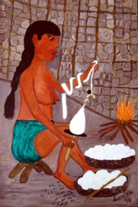 Carmézia Emiliano, Desfiando o algodão, 1998.