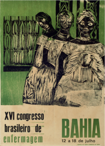 Emanoel Araújo, Cartaz para o 16º Congresso Brasileiro de Enfermagem, 1964. Xilogravura.